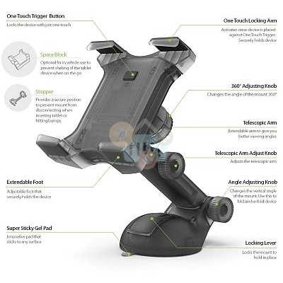Planšetės laikiklis Onetto Universal Tablet Mount 2 Planšetės laikiklis Onetto Universal Tablet Mount 2