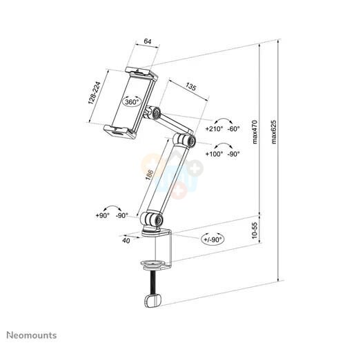 Planšetės laikiklis NEOMOUNTS DS15 4.7-12,9" juodas 7 Planšetės laikiklis NEOMOUNTS DS15 4.7-12,9" juodas 7