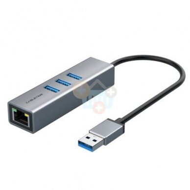 Premium adapteris USB 3.0 - USB 3.0 (3 Ports) + RJ45, 0.15m Premium adapteris USB 3.0 - USB 3.0 (3 Ports) + RJ45, 0.15m