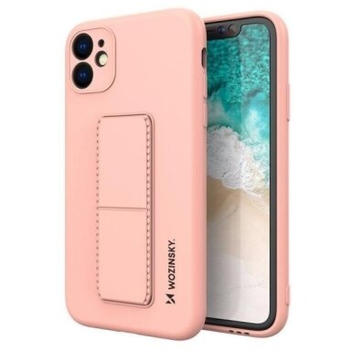 Samsung Galaxy A52s 5G / A52 5G / A52 4G silikoninis dėklas Wozinsky Kickstand Case (rožinis) +++ TOP Funkcionalumas Samsung Galaxy A52s 5G / A52 5G / A52 4G silikoninis dėklas Wozinsky Kickstand Case (rožinis) +++ TOP Funkcionalumas