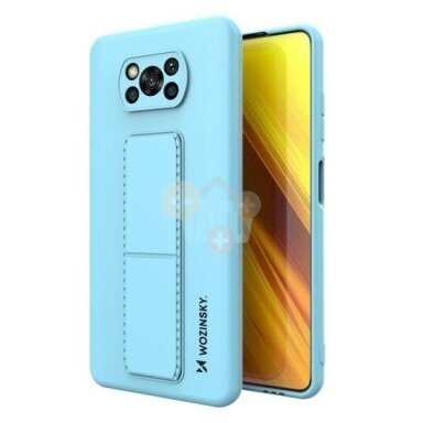 Xiaomi Poco X3 NFC / Poco X3 Pro silikoninis dėklas Wozinsky Kickstand Case (šviesiai mėlynas) +++ TOP Funkcionalumas Xiaomi Poco X3 NFC / Poco X3 Pro silikoninis dėklas Wozinsky Kickstand Case (šviesiai mėlynas) +++ TOP Funkcionalumas