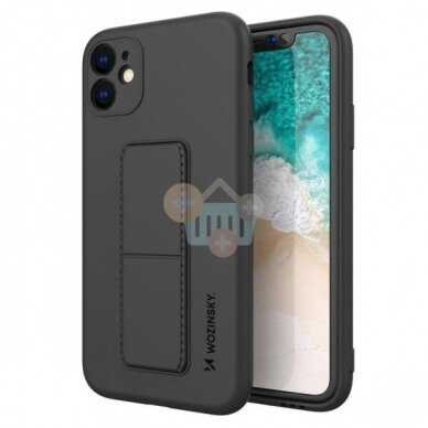 Samsung Galaxy A52s 5G / A52 5G / A52 4G silikoninis dėklas Wozinsky Kickstand Case (juodas) +++ TOP Funkcionalumas Samsung Galaxy A52s 5G / A52 5G / A52 4G silikoninis dėklas Wozinsky Kickstand Case (juodas) +++ TOP Funkcionalumas