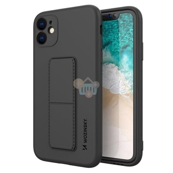 Samsung Galaxy A52s 5G / A52 5G / A52 4G silikoninis dėklas Wozinsky Kickstand Case (juodas) +++ TOP Funkcionalumas Samsung Galaxy A52s 5G / A52 5G / A52 4G silikoninis dėklas Wozinsky Kickstand Case (juodas) +++ TOP Funkcionalumas