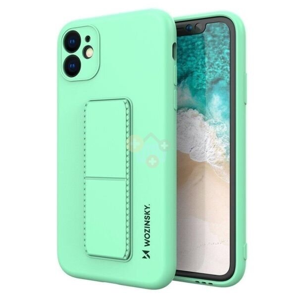 Samsung Galaxy A52s 5G / A52 5G / A52 4G silikoninis dėklas Wozinsky Kickstand Case (mėta) +++ TOP Funkcionalumas Samsung Galaxy A52s 5G / A52 5G / A52 4G silikoninis dėklas Wozinsky Kickstand Case (mėta) +++ TOP Funkcionalumas