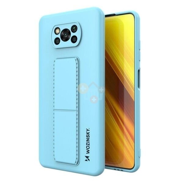 Xiaomi Poco X3 NFC / Poco X3 Pro silikoninis dėklas Wozinsky Kickstand Case (šviesiai mėlynas) +++ TOP Funkcionalumas