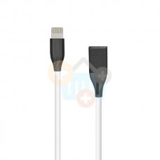 Silikoninis kabelis USB- Lightning (baltas, 2m) +++ TOP Komfortas