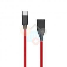 Silikoninis kabelis USB-Type C (raudonas, 2m) +++ TOP Komfortas