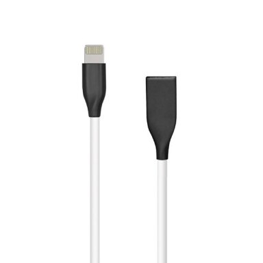 Silikoninis kabelis USB- Lightning (baltas, 2m) +++ TOP Komfortas