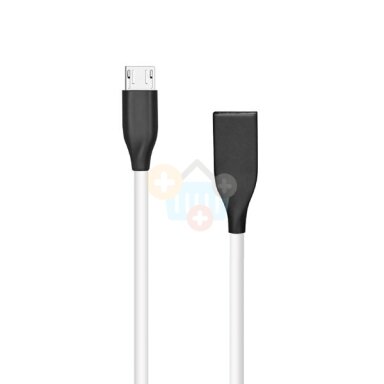 Silikoninis kabelis USB - Micro USB (baltas, 2m) +++ TOP Komfortas