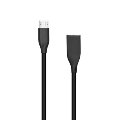 Silikoninis kabelis USB-Micro USB (juodas, 1m) +++ TOP Komfortas