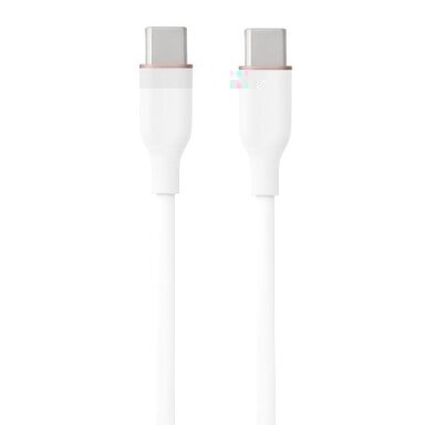 Silikoninis kabelis USB Type-C - Type-C, 100W (baltas, 2m) Silikoninis kabelis USB Type-C - Type-C, 100W (baltas, 2m)