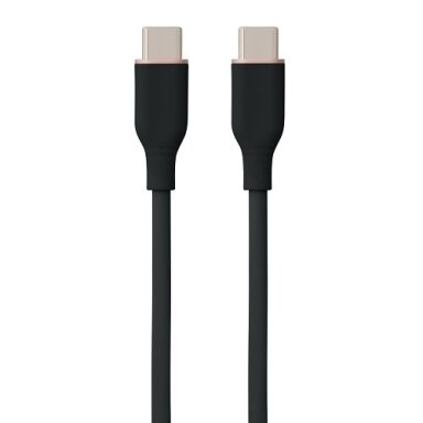 Silikoninis kabelis USB Type-C - Type-C, 100W (juodas, 2m) Silikoninis kabelis USB Type-C - Type-C, 100W (juodas, 2m)