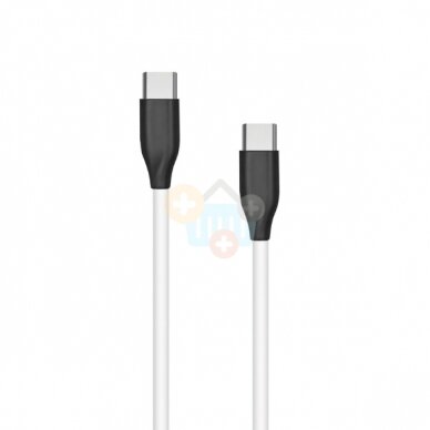 Silikoninis kabelis Type C - Type C (baltas, 2m) +++ TOP Komfortas Silikoninis kabelis Type C - Type C (baltas, 2m) +++ TOP Komfortas