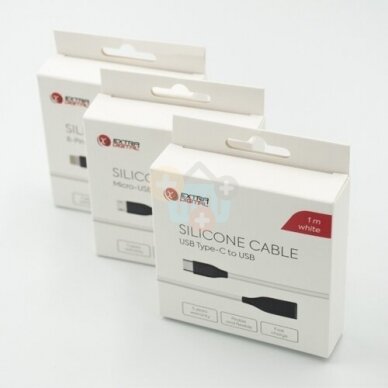 Silikoninis kabelis USB - Type C (baltas, 2m) +++ TOP Komfortas 2