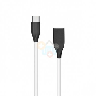 Silikoninis kabelis USB - Type C (baltas, 2m) +++ TOP Komfortas