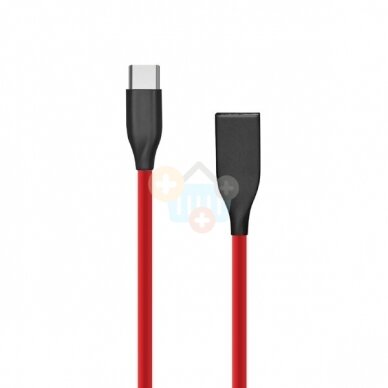 Silikoninis kabelis USB-Type C (raudonas, 2m) +++ TOP Komfortas