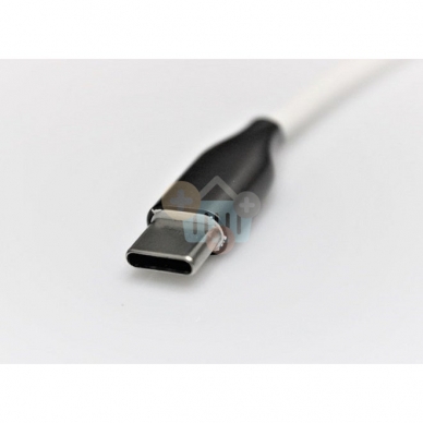 Silikoninis kabelis USB-USB Type C (baltas, 1m) 1