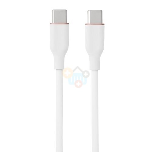 Silikoninis kabelis USB Type-C - Type-C, 60W (baltas, 3m)