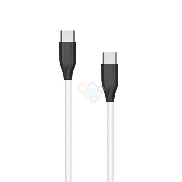 Silikoninis kabelis Type C - Type C (baltas, 1m) +++ TOP Komfortas