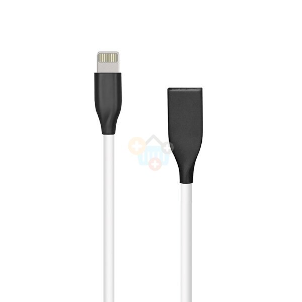 Silikoninis kabelis USB- Lightning (baltas, 2m) +++ TOP Komfortas