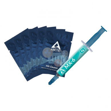 Termo pasta ARCTIC MX-6, 4g su 6vnt. MX šluostėm Termo pasta ARCTIC MX-6, 4g su 6vnt. MX šluostėm