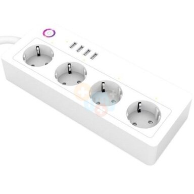 TUYA išmanusis buitinis ilgiklis 1.8m, 4 lizdai + 4 USB, su jungikliu TUYA išmanusis buitinis ilgiklis 1.8m, 4 lizdai + 4 USB, su jungikliu