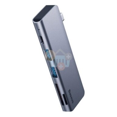 USB-C šakotuvas Baseus 5 in 1: USB 3.0, TF&SD, PD +++ TOP Mobilumas