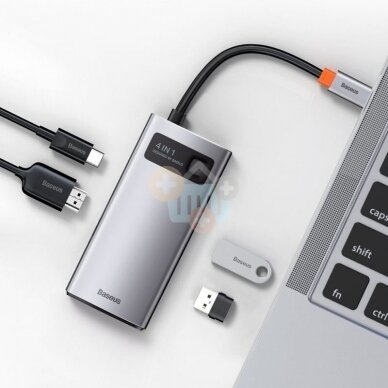 USB-C šakotuvas Baseus 4 in 1: USB 3.2, USB-C (PD 100W), HDMI (4K 30 Hz) +++ TOP Funkcionalumas 2 USB-C šakotuvas Baseus 4 in 1: USB 3.2, USB-C (PD 100W), HDMI (4K 30 Hz) +++ TOP Funkcionalumas 2