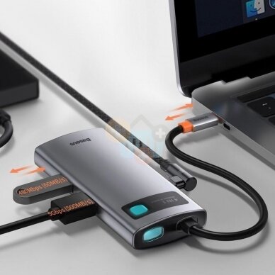 USB-C šakotuvas Baseus 4 in 1: USB 3.2, USB-C (PD 100W), HDMI (4K 30 Hz) +++ TOP Funkcionalumas 3 USB-C šakotuvas Baseus 4 in 1: USB 3.2, USB-C (PD 100W), HDMI (4K 30 Hz) +++ TOP Funkcionalumas 3