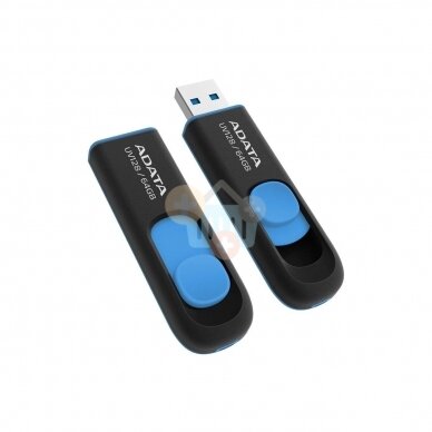 USB raktas Adata 64 GB, USB 3.2 UV128 Juodas / Mėlynas +++ TOP balansas