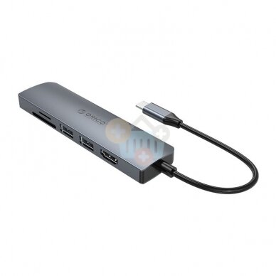 USB šakotuvas ORICO 6 in 1: HDMI, USB 3.0, PD 3.0, TF/ SD +++ TOP Mobilumas USB šakotuvas ORICO 6 in 1: HDMI, USB 3.0, PD 3.0, TF/ SD +++ TOP Mobilumas