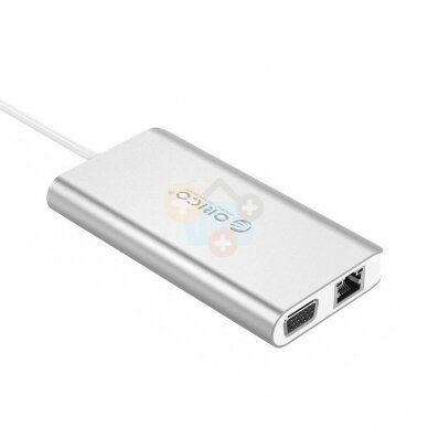 USB šakotuvas ORICO 8 in 1: Type-C; HDMI, USB 3.0, PD 3.0, TF/ SD; RJ45 +++ TOP Mobilumas 1 USB šakotuvas ORICO 8 in 1: Type-C; HDMI, USB 3.0, PD 3.0, TF/ SD; RJ45 +++ TOP Mobilumas 1