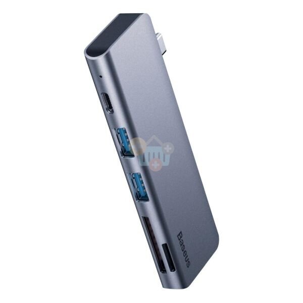 USB-C šakotuvas Baseus 5 in 1: USB 3.0, TF&SD, PD +++ TOP Mobilumas