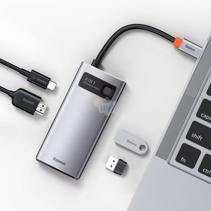 USB-C šakotuvas Baseus 4 in 1: USB 3.2, USB-C (PD 100W), HDMI (4K 30 Hz) +++ TOP Funkcionalumas 2 USB-C šakotuvas Baseus 4 in 1: USB 3.2, USB-C (PD 100W), HDMI (4K 30 Hz) +++ TOP Funkcionalumas 2