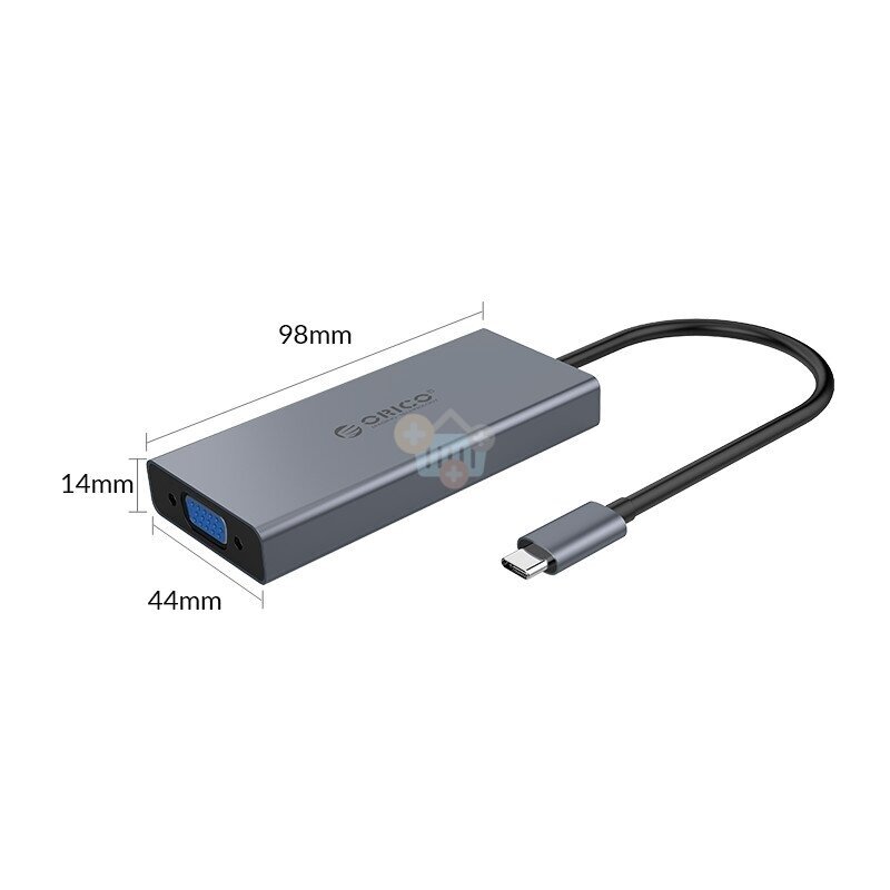 USB-C šakotuvas ORICO 5 in 1: HDMI, USB 3.0, PD 3.0, VGA, 3.5mm AUX +++ TOP Mobilumas 1 USB-C šakotuvas ORICO 5 in 1: HDMI, USB 3.0, PD 3.0, VGA, 3.5mm AUX +++ TOP Mobilumas 1