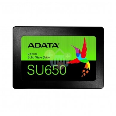 Vidinis kietasis diskas ADATA ULTIMATE SU650 3D NAND 2.5" SSD 480GB SATA III 450 MB/s 520Mb/s Vidinis kietasis diskas ADATA ULTIMATE SU650 3D NAND 2.5" SSD 480GB SATA III 450 MB/s 520Mb/s