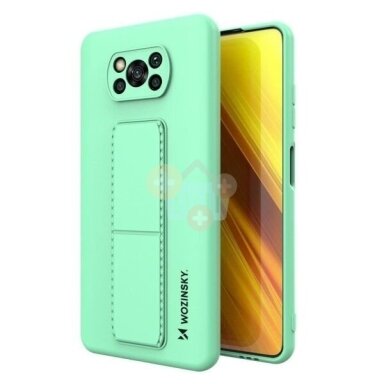 Xiaomi Poco X3 NFC / Poco X3 Pro silikoninis dėklas Wozinsky Kickstand Case (mėta) +++ TOP Funkcionalumas Xiaomi Poco X3 NFC / Poco X3 Pro silikoninis dėklas Wozinsky Kickstand Case (mėta) +++ TOP Funkcionalumas