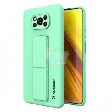 Xiaomi Poco X3 NFC / Poco X3 Pro silikoninis dėklas Wozinsky Kickstand Case (mėta) +++ TOP Funkcionalumas Xiaomi Poco X3 NFC / Poco X3 Pro silikoninis dėklas Wozinsky Kickstand Case (mėta) +++ TOP Funkcionalumas