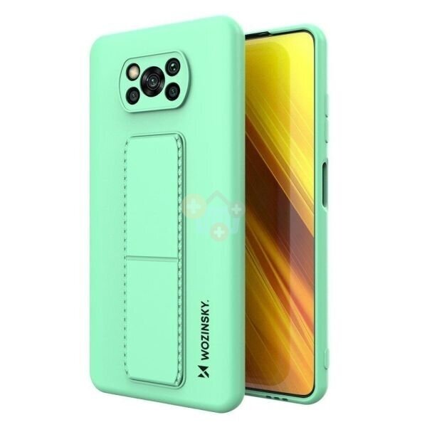 Xiaomi Poco X3 NFC / Poco X3 Pro silikoninis dėklas Wozinsky Kickstand Case (mėta) +++ TOP Funkcionalumas Xiaomi Poco X3 NFC / Poco X3 Pro silikoninis dėklas Wozinsky Kickstand Case (mėta) +++ TOP Funkcionalumas